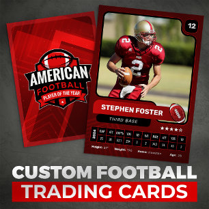 Rote Pro American-Football-Spieler-Sammelkarte Telefonnummerkarte