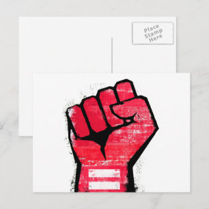 Rote Protestfäuste Postkarte