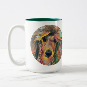 Rote Pudel-Kunst Zweifarbige Tasse