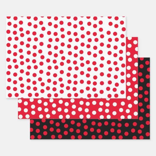 Rote Pünktchen Geschenkpapier Set (Set)