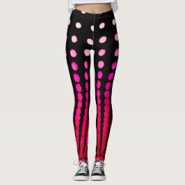 Rote Punkte auf schwarz, Leggings