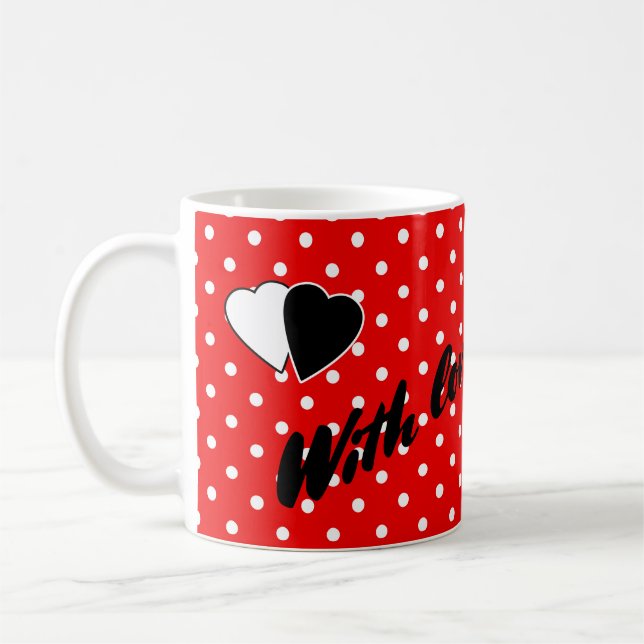 Rote Punkte Kaffeetasse (Links)