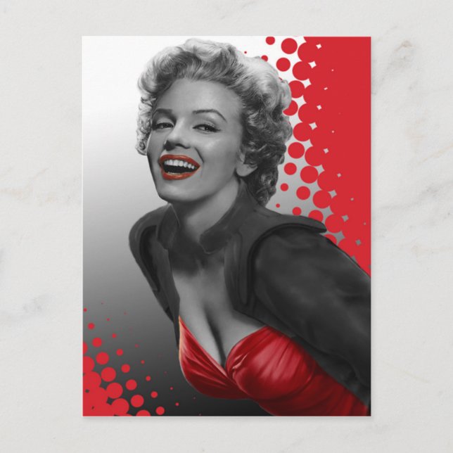 Rote Punkte Marilyn Postkarte (Vorderseite)
