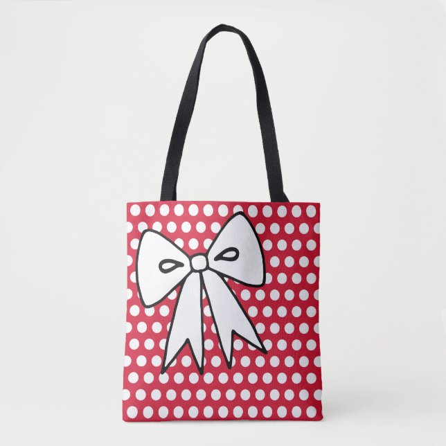 Rote Punkte-Schleifen-Tasche Tasche (Vorderseite)