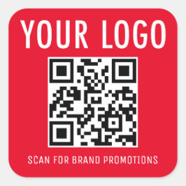 Rote QR-Code-Aufkleber Labels Firmenlogo Quadratischer Aufkleber