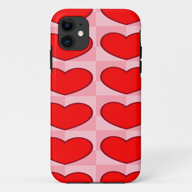 Rote Quadrate der Liebe Case-Mate iPhone Hülle (Rückseite)