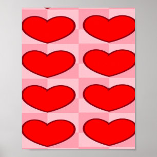 Rote Quadrate der Liebe Poster