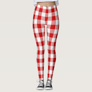Rote Quadrate Leggings