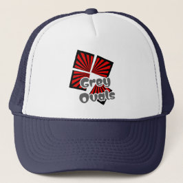 Rote Quadrate mit dem Text "Beams and Gray Ovals" Truckerkappe