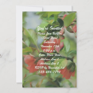 Rote Quince Blüten Malerei Party der Blumenart Einladung