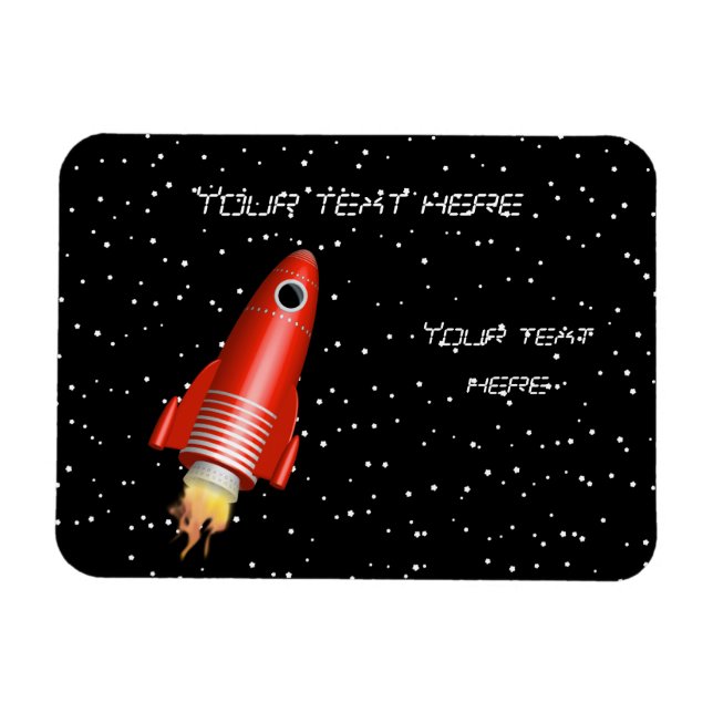Rote Rakete Magnet (Horizontal)