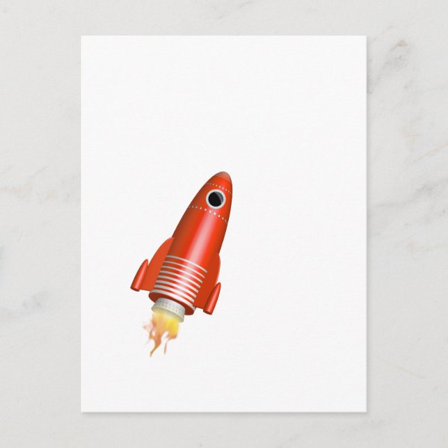 Rote Rakete Postkarte (Vorderseite)