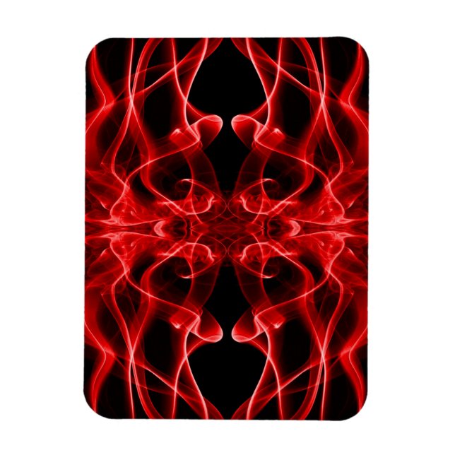 Rote Rauchwolken auf schwarz Magnet (Vertikal)