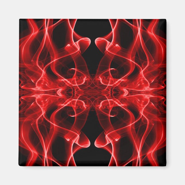 Rote Rauchwolken auf schwarz Magnet (Vorne)