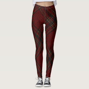 Rote Raute Glen Karo Kariertes Muster Leggings
