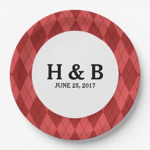 Rote Raute Hochzeitspapier-Teller Pappteller
