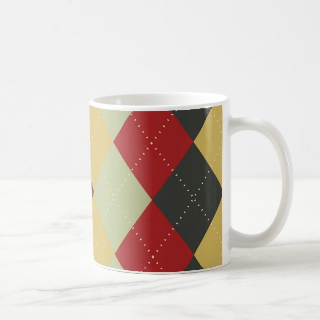 Rote Rauten-Tasse Kaffeetasse (Rechts)