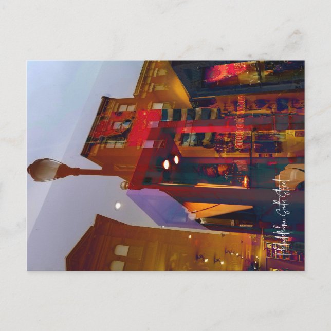 Rote Reflexionen auf den Straßen von Philadelphia Postkarte (Vorderseite)