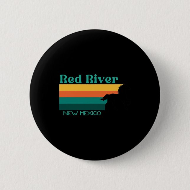 Rote Reitweg 70er Retro New Mex Button (Vorderseite)