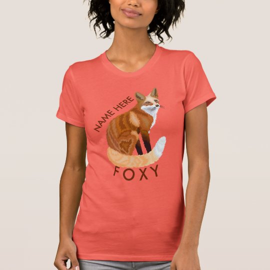 Rote Retro Art Fox, die Girly ist, personifizieren T-Shirt