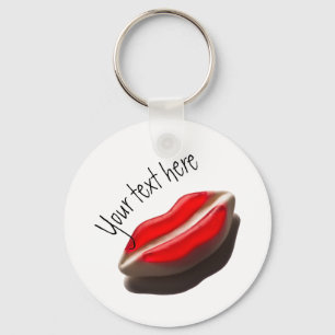 Rote Retro Lippen Schlüsselanhänger