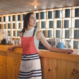 Rote Retro Streifen Schürze