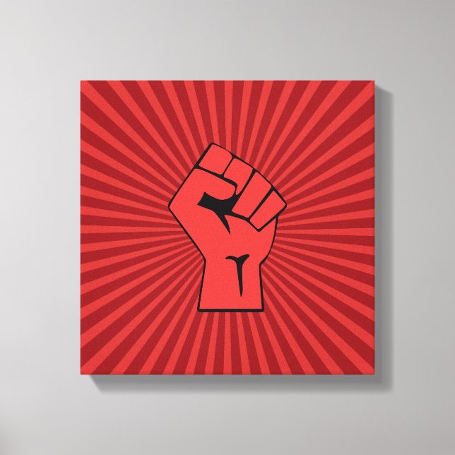 Rote Revolutionsfaust Leinwanddruck (Vorderseite)