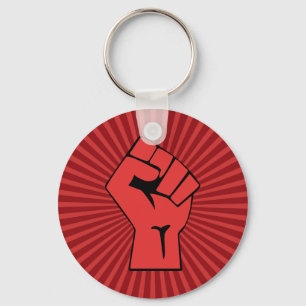Rote Revolutionsfaust Schlüsselanhänger