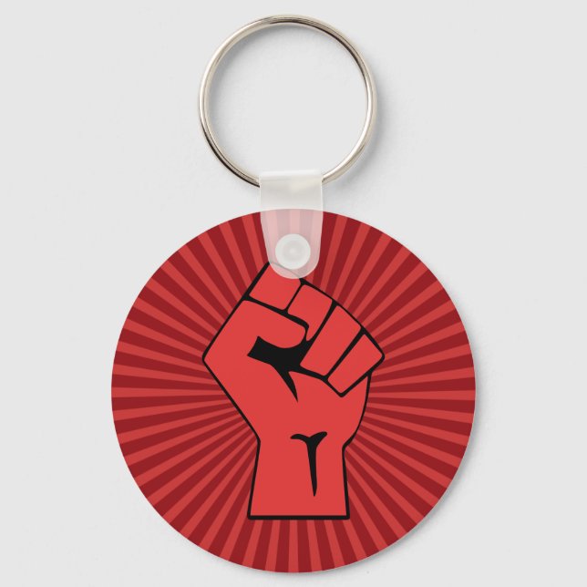 Rote Revolutionsfaust Schlüsselanhänger (Vorderseite)