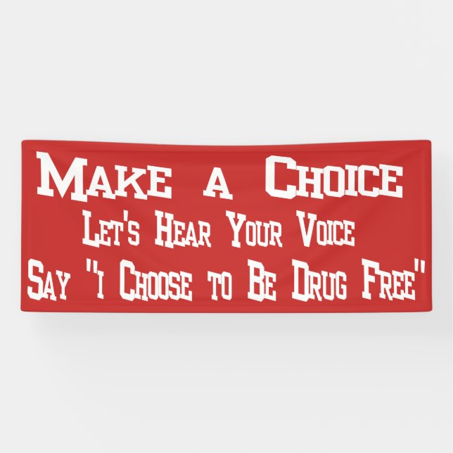 Rote Ribbon Drug free say no to drugs Banner (Horizontal)