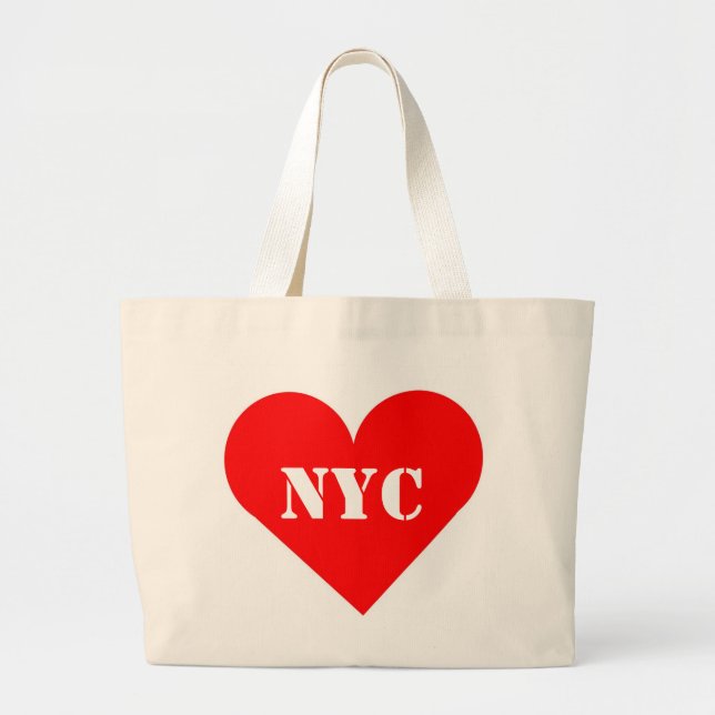 Rote riesige Taschen-Tasche des Herz-NYC Jumbo Stoffbeutel (Vorne)