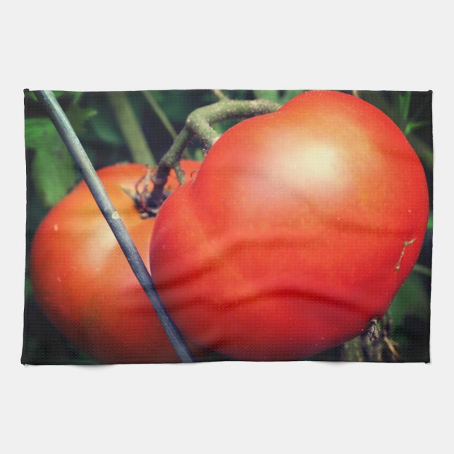 Rote Rippengärnten Geschirrtuch (Horizontal)