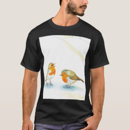 Rote Robins im Winter T-Shirt