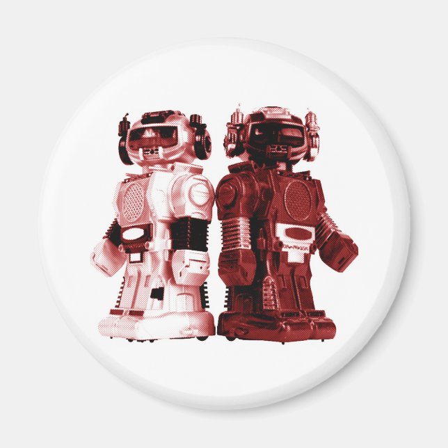 rote Roboter Magnete Magnet (Vorne)