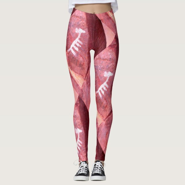 Rote Rockkunst Leggings (Vorderseite)