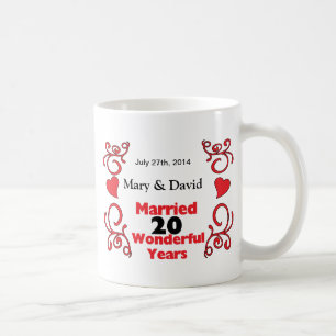 Rote Rolle-u. Herz-Namen u. datieren 20 Kaffeetasse