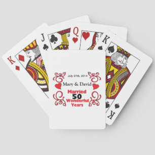 Rote Rolle-u. Herz-Namen u. datieren 50 Spielkarten