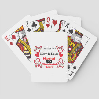 Rote Rolle-u. Herz-Namen u. datieren 50 Spielkarten