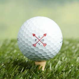 Rote romantische gekreuzte Pfeile 'LOVE' Klassisch Golfball