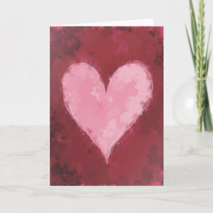 Rote rosa Herz Liebeskarte Karte