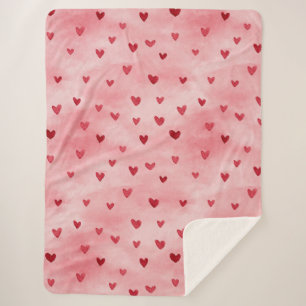 Rote rosa Herzen Liebe Sherpadecke