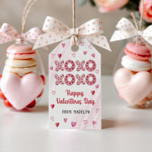 Rote & Rosa Herzen XOXO Valentinstag-Geschenkanhän