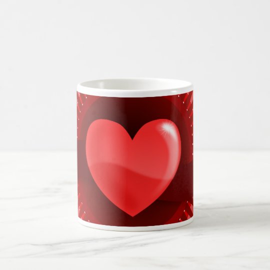 Rote rosa Liebe-Geschenke Herzvalentines Tages Kaffeetasse