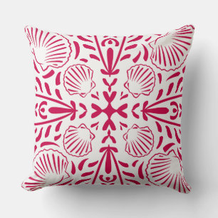 Rote rosa Muscheln Koralle Modern Fetter Strandhau Kissen
