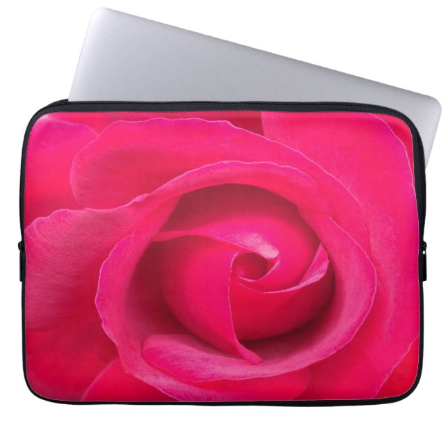 Rote Rosa Rose Laptopschutzhülle (Vorderseite)