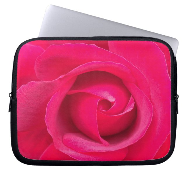 Rote Rosa Rose Laptopschutzhülle (Vorderseite)
