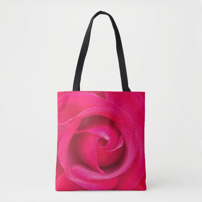 Rote Rosa Rose Tasche (Vorderseite)