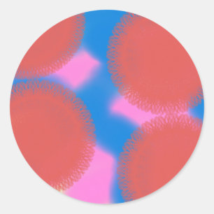 rote rosa und blaue 56789 abstrakte Kunst Runder Aufkleber