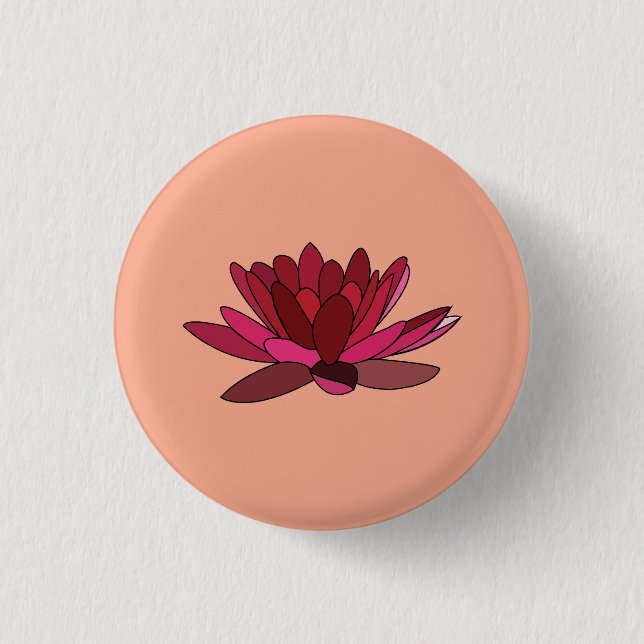 Rote rosa Wasserlilie  Button (Vorderseite)