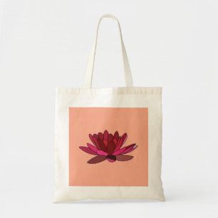 Rote rosa Wasserlilie Tragetasche